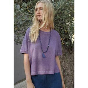 Poetry Hemp & Organic Cotton T Shirt Womens Size 14 Minimalist Pullover Boxy Top